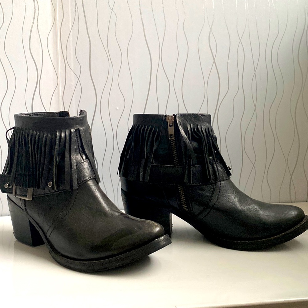 Free People Fringe Ankle Boots